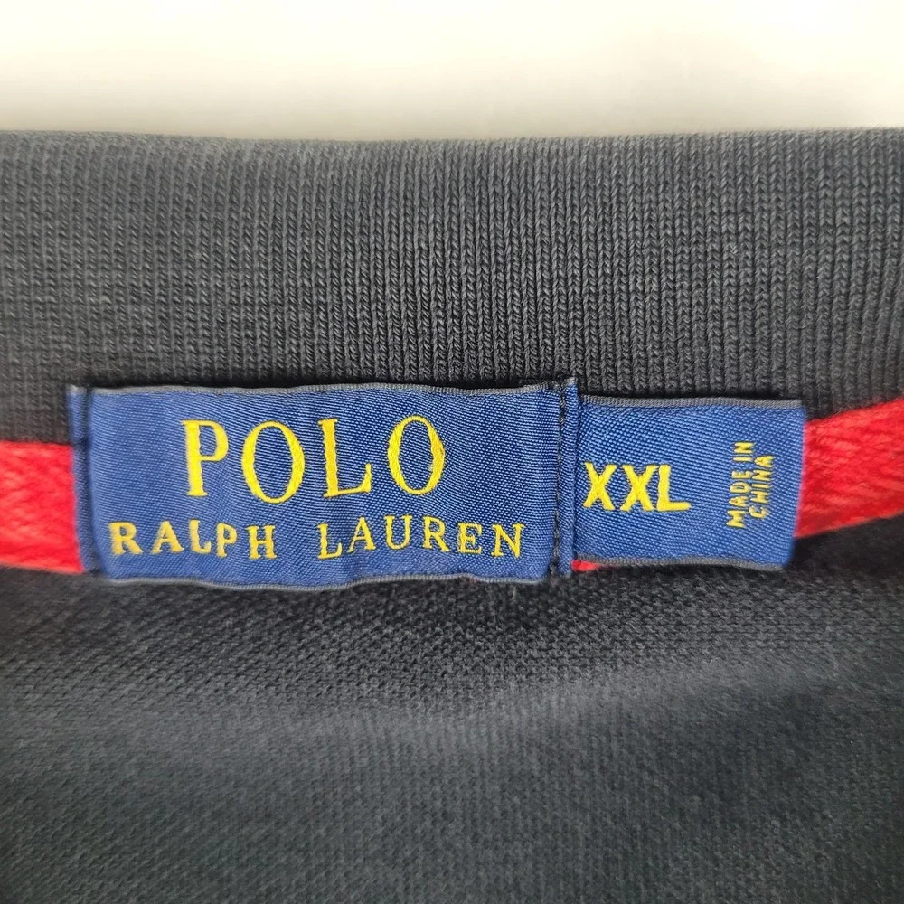 Polo Ralph Lauren Short Sleeve Polo Shirt Men's XXL Black Big Pony Marine Supply